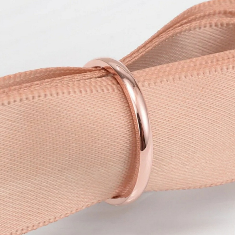 NEW Simple 2mm Rose Gold Tone Stackable Band Ring